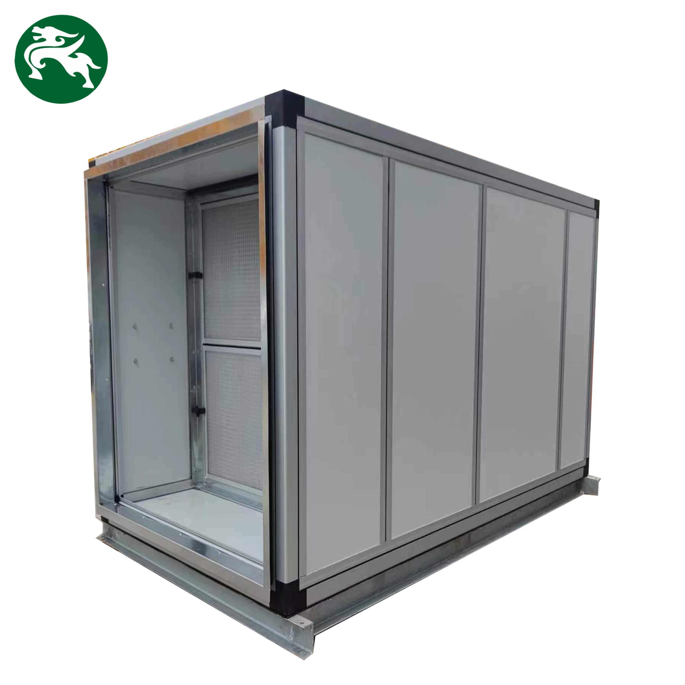 شور کم 1500CMH واحد بازیابی گرما آب خالص AHU تهویه مطبوع